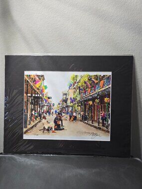 14 x 11 New Orleans Mardi Gras Bourbon Street Print